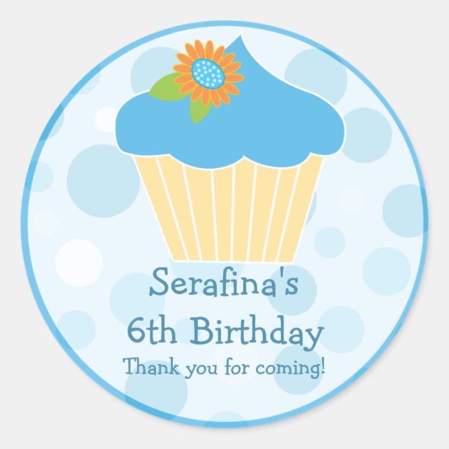 Autocollant cadeau d'anniversaire Cupcake (Devant)