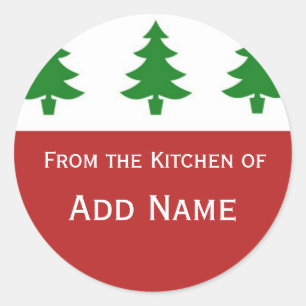 Autocollant cadeau de cuisine de Noël personnalisé