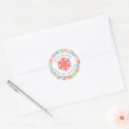 Autocollant cadeau de flocon de neige coloré