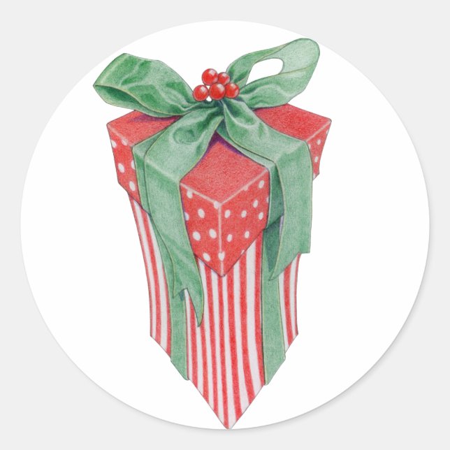 Autocollant cadeau de Noël (Devant)