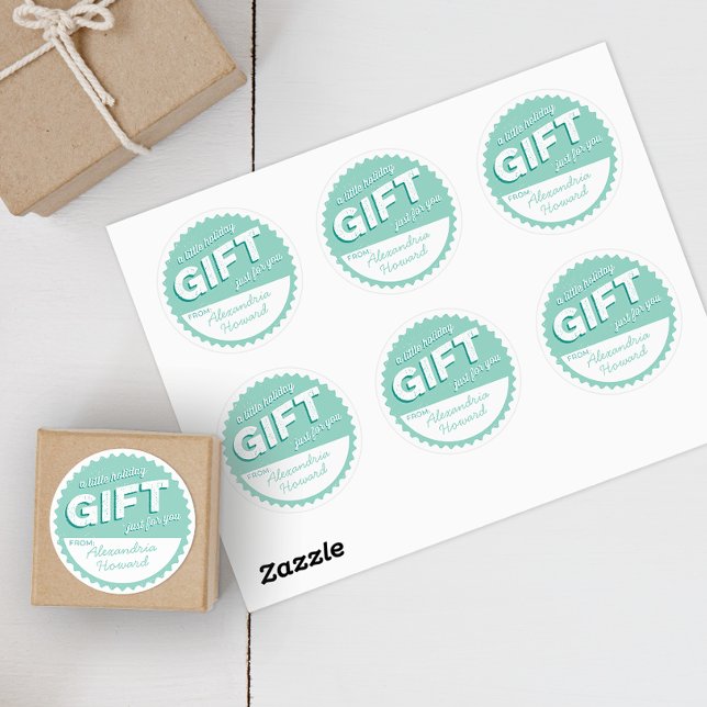 Autocollant cadeau de vacances Aqua Mint Vintage S (Créateur téléchargé)