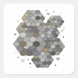 Autocollant Cadeau Gris Abstract Détachable