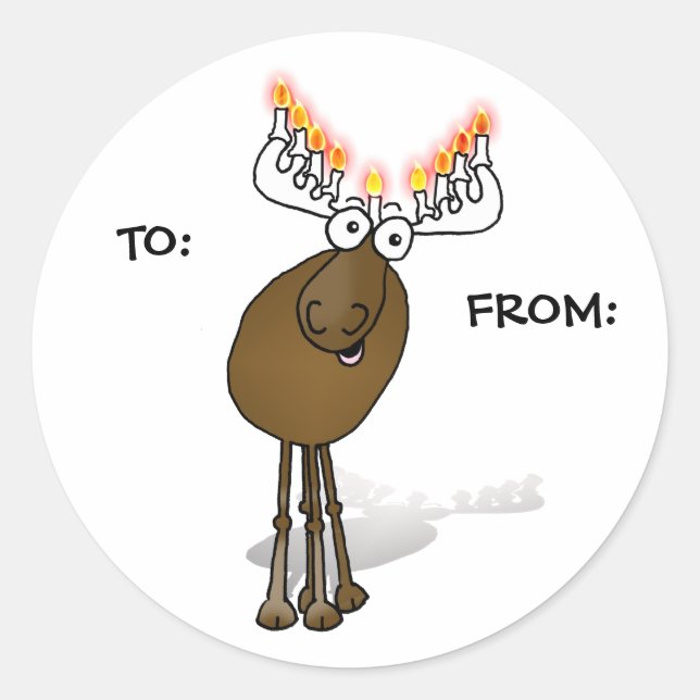 Autocollant cadeau Hanoukka; À : DE : (Devant)