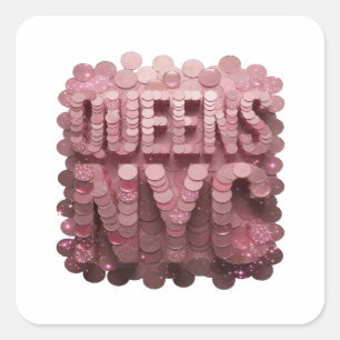 Autocollant Cadeau Luxe Rose QUEENS NYC