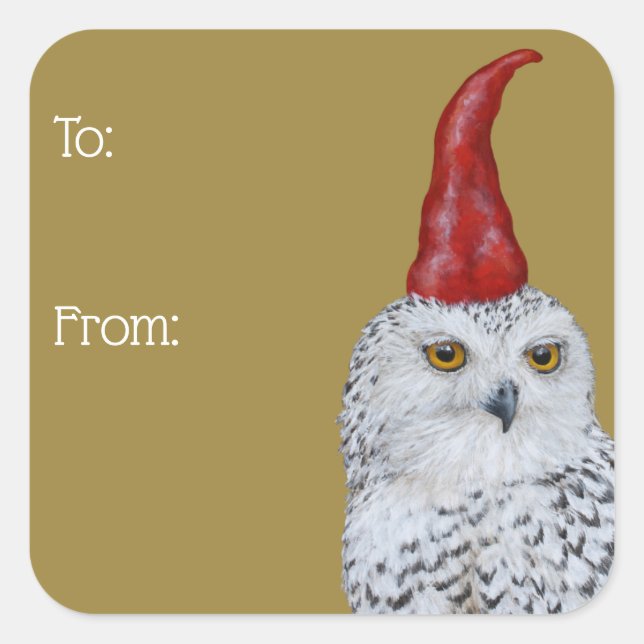 Autocollant cadeau Owl Gnome (Devant)