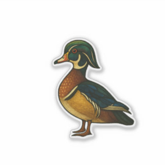 Autocollant Canard Bois