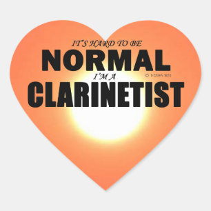 Autocollant cardiaque Clarinétiste normal