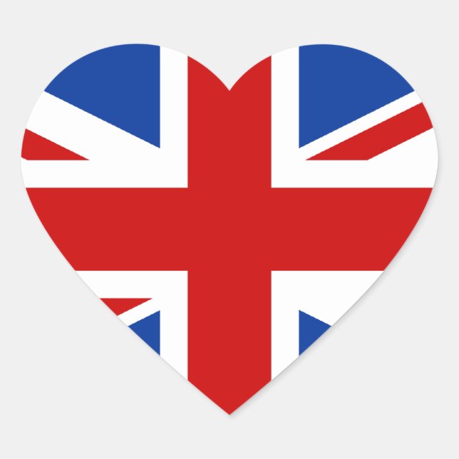 Autocollant cardiaque Union Jack (Devant)