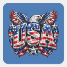 Autocollant carré aigle athlétique USA Puffy 3D br