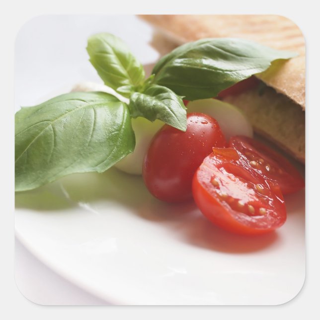 Autocollant carré alimentaire italien (Devant)