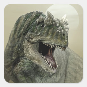 Autocollant Carré Allosaurus Dinosaur