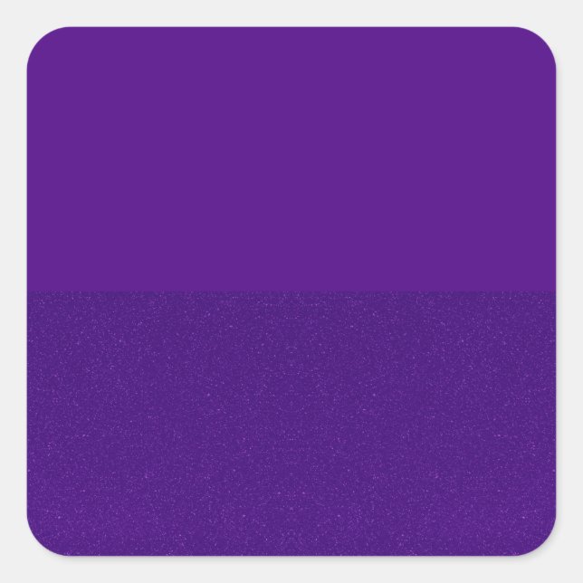 Autocollant carré avec fond pailleté violet – Pers (Devant)