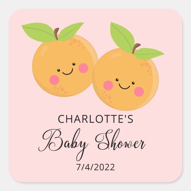 Autocollant Carré Baby shower Little Cuties (Devant)