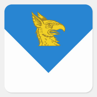 Autocollant carré Badge de la population de la tan