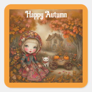 Autocollant carré Bon Automne