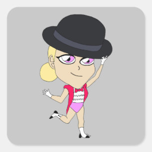 autocollant carré chibi