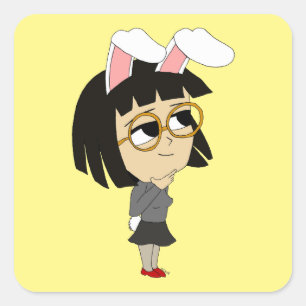 autocollant carré de chibi bunnygirl