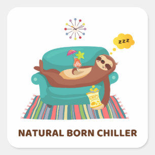 Autocollant Carré de chiller de naissance naturell