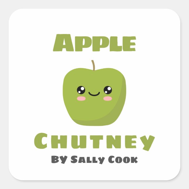 Autocollant carré de chutney d'Apple (Devant)