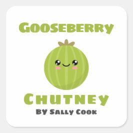 Autocollant carré de chutney de gooseberry