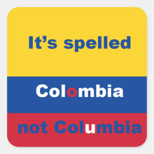 Autocollant carré de la Colombie pas Colombie