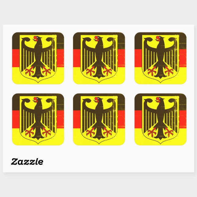 autocollant carré de l'emblème allemand (Feuille)