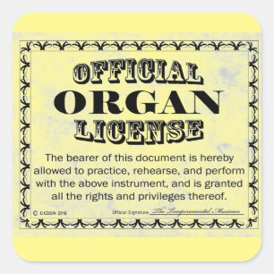 Autocollant Carré de licence d'organe