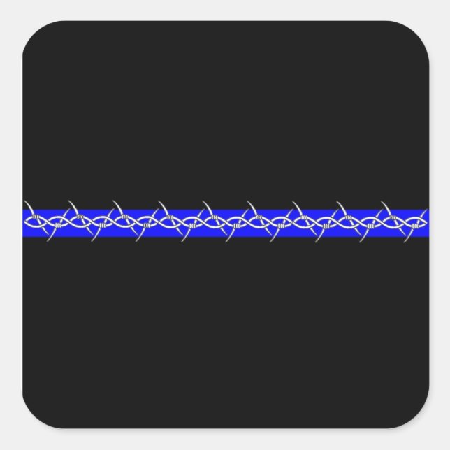 Autocollant Carré de ligne bleue de correction (Devant)