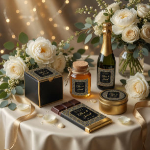 Autocollant carré de mariage de style broderie Art