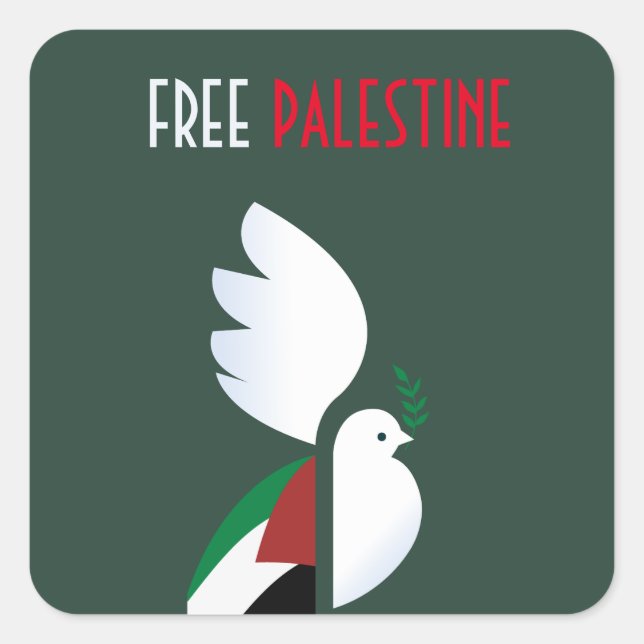 Autocollant Carré de Palestine libre | Solidarité  (Devant)