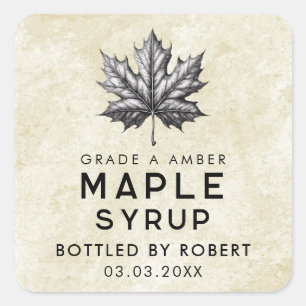 Autocollant carré de recette maison de sirop d'éra