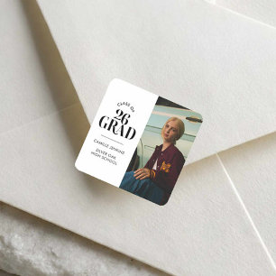 Autocollant carré de remise des diplômes de la pro