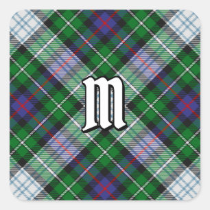 Autocollant carré de tartan de la tenue du clan Ma