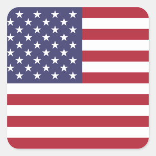 Autocollant Carré du drapeau américain