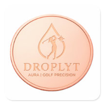 Autocollant carré du logo Droplyt Golf Aura