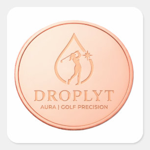 Autocollant carré du logo Droplyt Golf Aura
