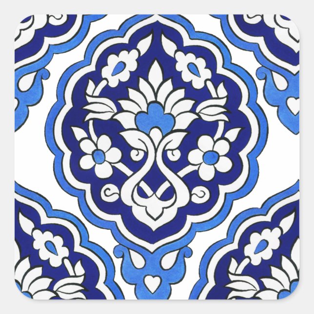 Autocollant carré en tuile turque (Devant)