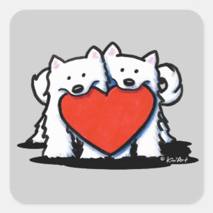 Autocollant Carré Eskimo Heartfeel Duo américain