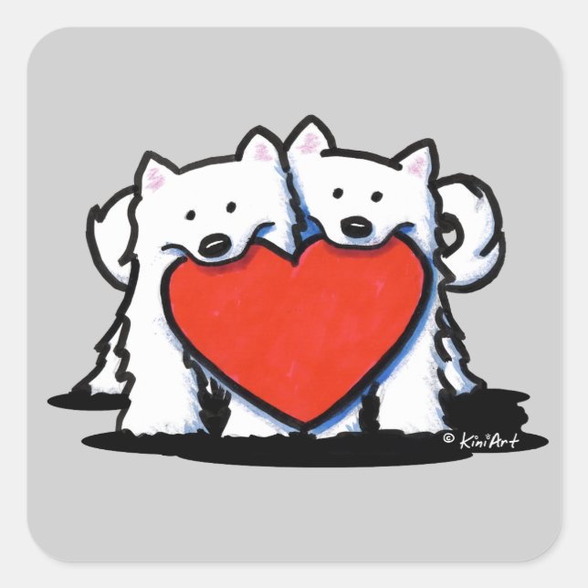 Autocollant Carré Eskimo Heartfeel Duo américain (Devant)