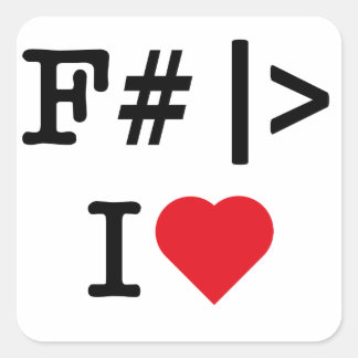 Autocollant carré I Heart F#