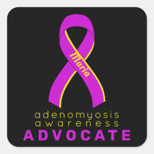 Autocollant Carré noir Adenomyosis Advocate