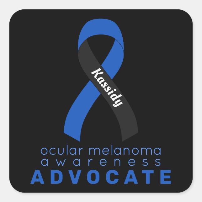 Autocollant Carré noir Ocular Melanoma Advocate (Devant)