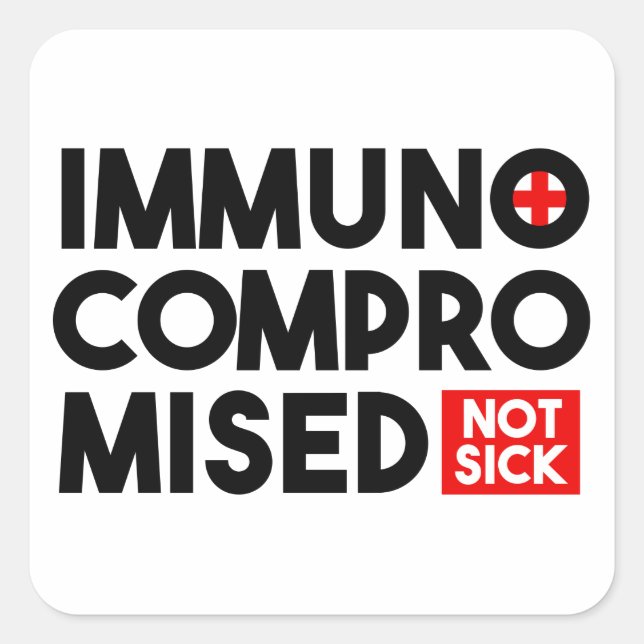 Autocollant Carré non malade immunocompromis (Devant)