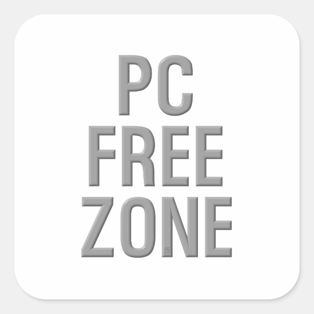 Autocollant carré PC Free Zone (Devant)