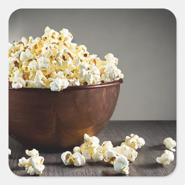 Autocollant Carré Popcorn (Devant)