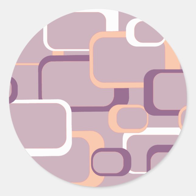 Autocollant Carré rétro rose et violet (Devant)