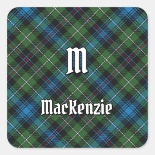 Autocollant carré tartan Clan MacKenzie