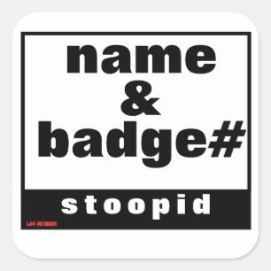 autocollant carré transparent "NOM & BADGE#"