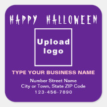 Autocollant Carré violet Halloween d'affaires
