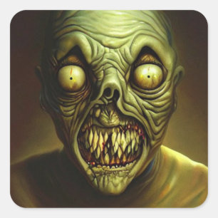 Autocollant carré Zombie